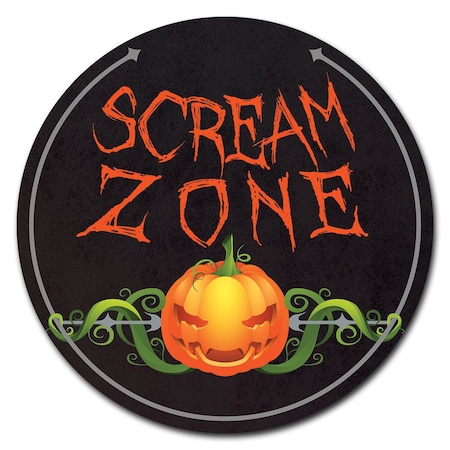 Signmission Corrugated Plastic Sign With Stakes 24in Circular-Scream Zone C-24-CIR-WS-Scream Zone